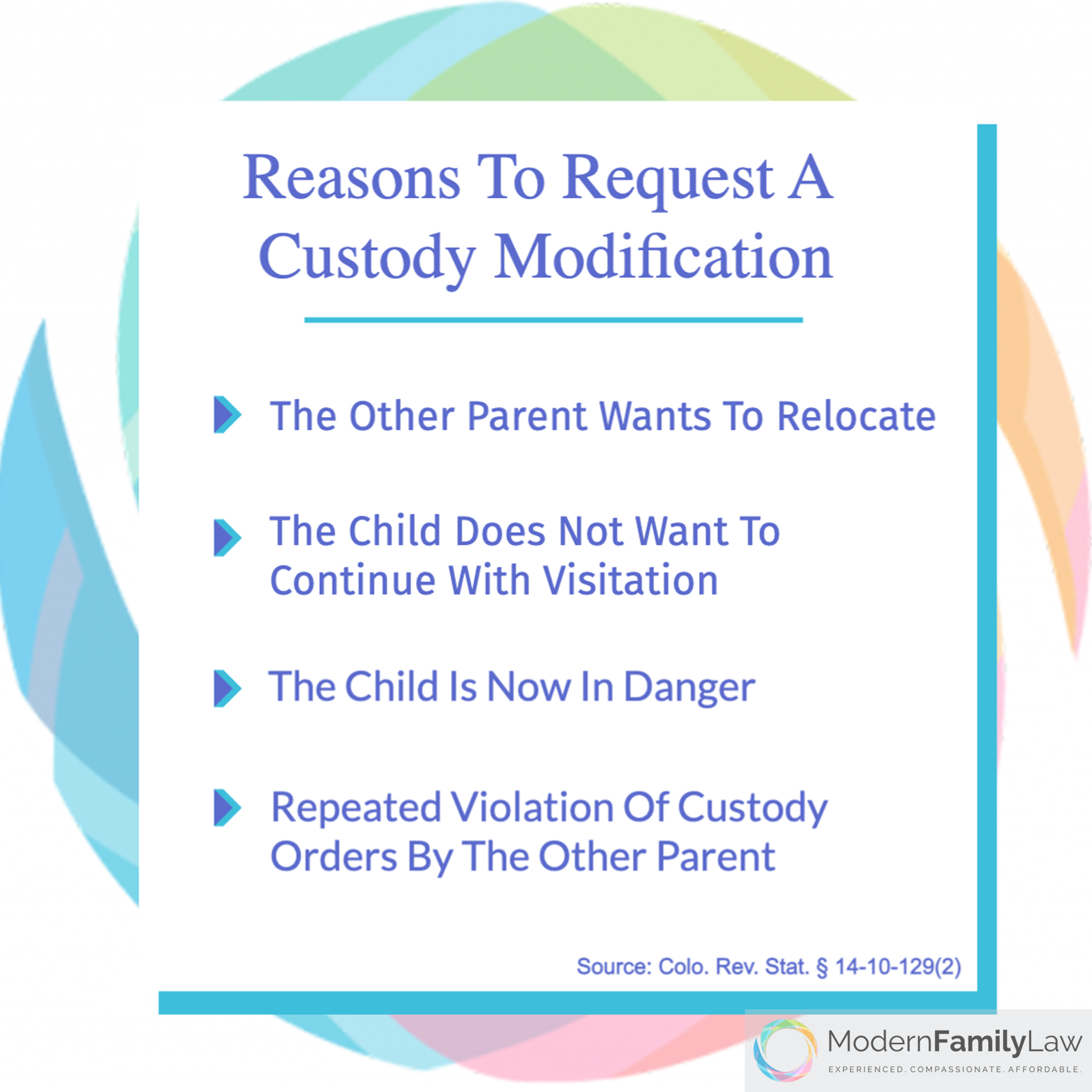 Reasons for requesting a custody modification