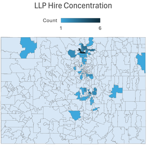 Colorado LLP Hire Concentration for July - December 2024