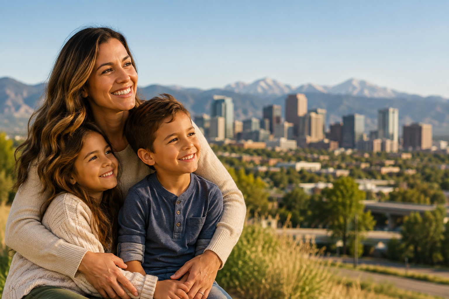 Happy family representing Denver divorce legal services