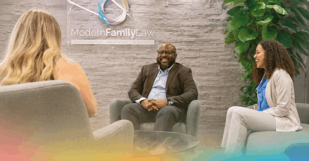 Modern Family Law team meeting at the firm's Atlanta, Georgia office